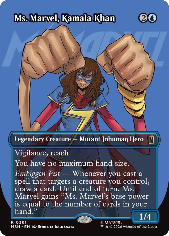MSH, Ms. Marvel, Kamala Khan, (Borderless), 361, R, Near Mint, Normal, EN