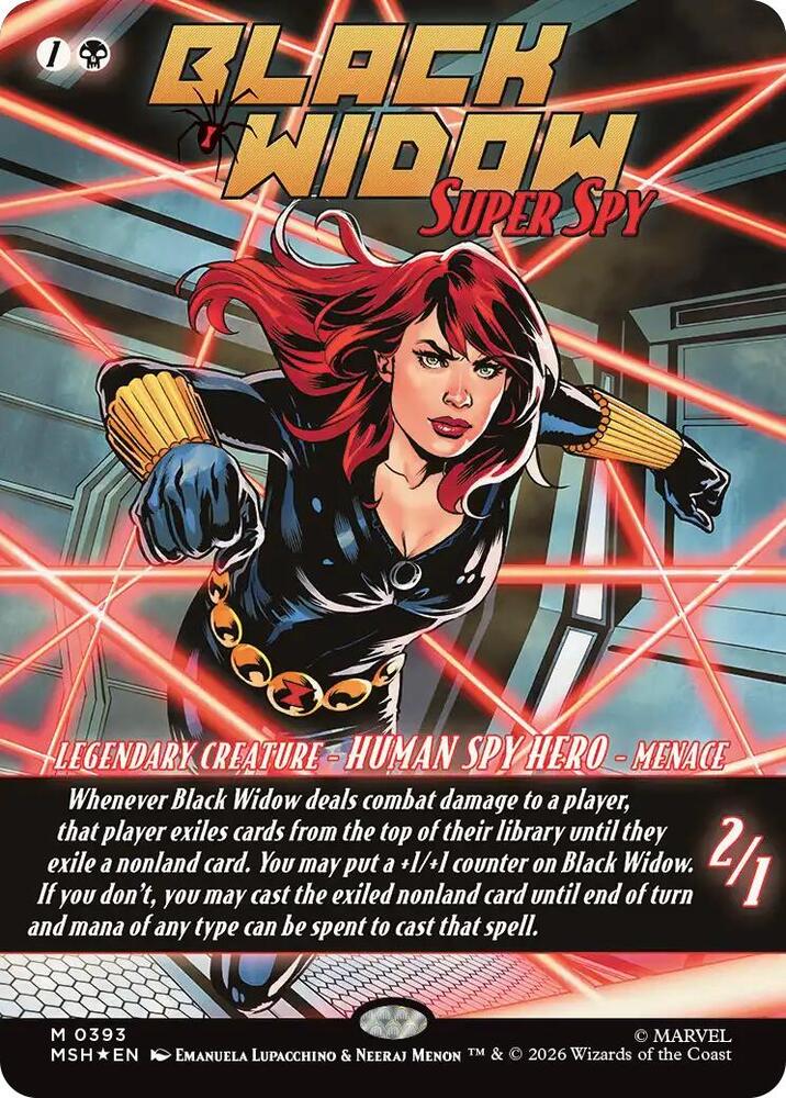 MSH, Black Widow, Super Spy, (Borderless), 393, M, Near Mint, (Foil), EN