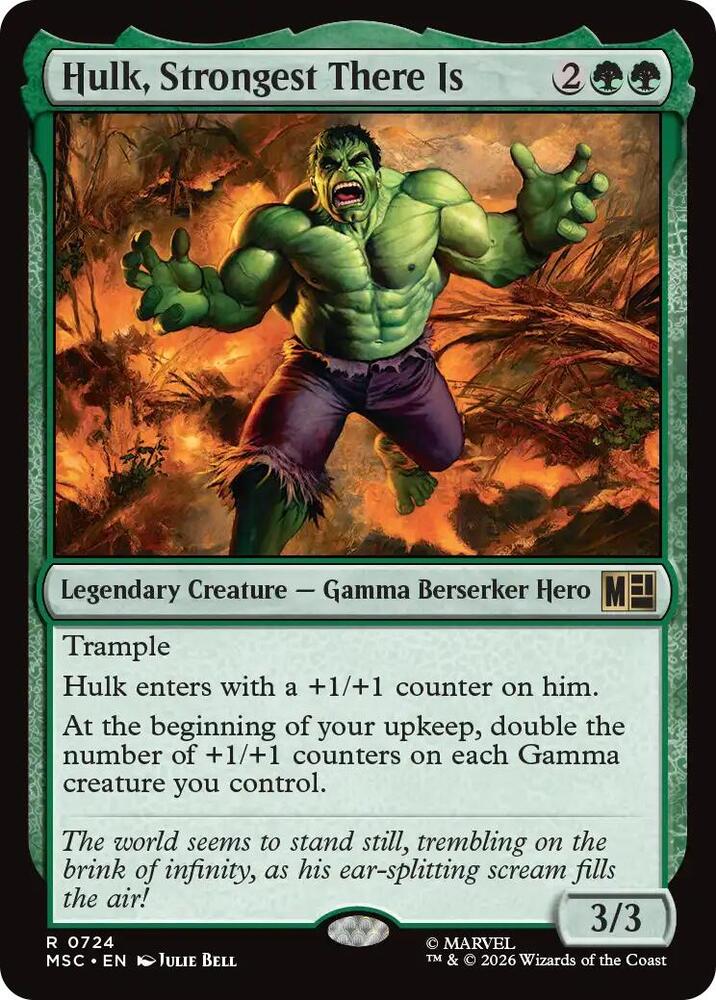 MSC, Hulk, Strongest There Is, Standard, 724, R, Near Mint, Normal, EN
