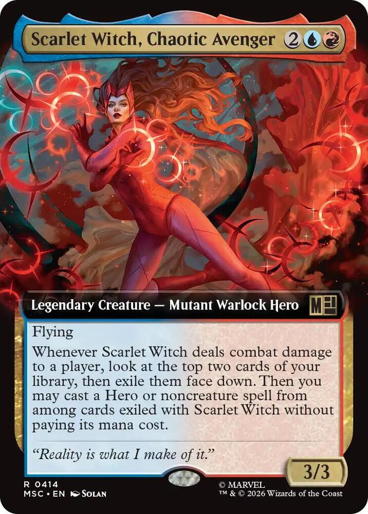 MSC, Scarlet Witch, Chaotic Avenger, (Extended Art), 414, R, Near Mint, Normal, EN