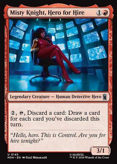 MSH, Misty Knight, Hero for Hire, Standard, 145, U, Near Mint, (Foil), EN