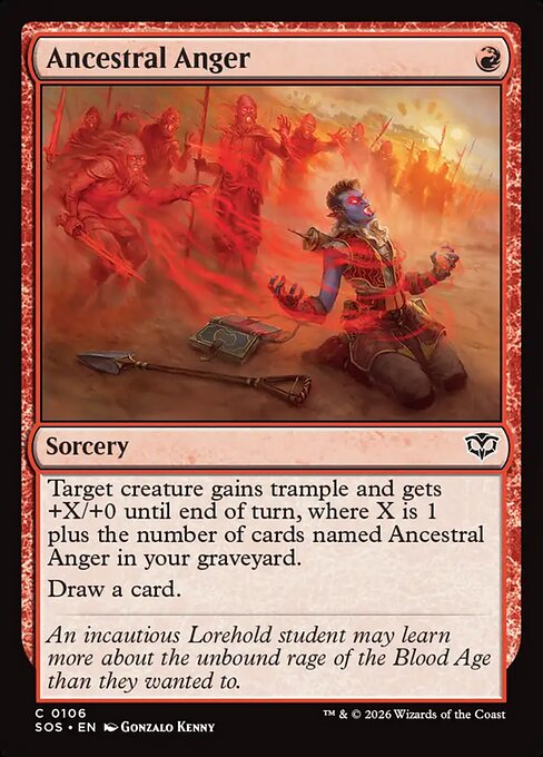 SOS, Ancestral Anger, Standard, 106, C, Near Mint, Normal, EN