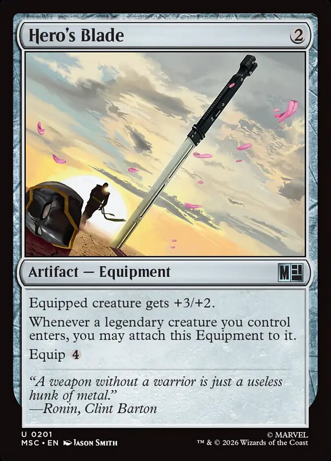 MSC, Hero's Blade, Standard, 201, U, Near Mint, (Surge Foil), EN