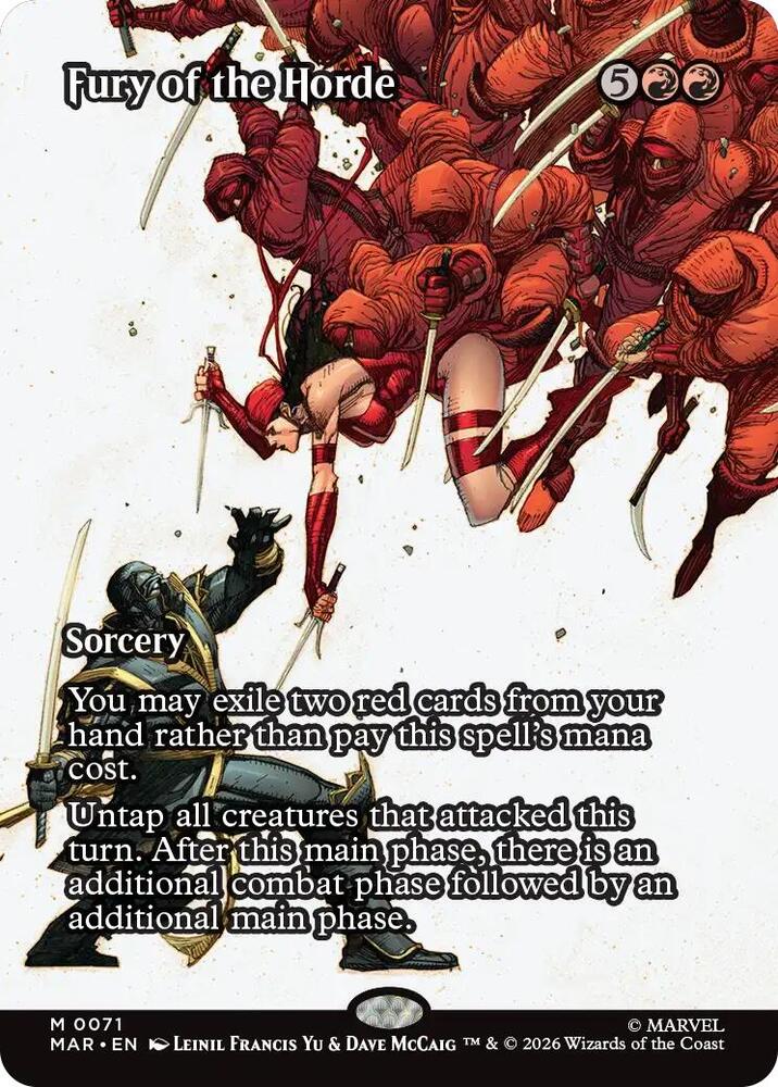 MAR, Fury of the Horde, (Borderless), 71, M, Near Mint, (Foil), EN