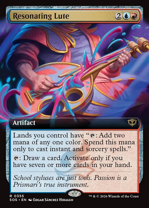 SOS, Resonating Lute, (Extended Art), 355, R, Near Mint, (Foil), EN