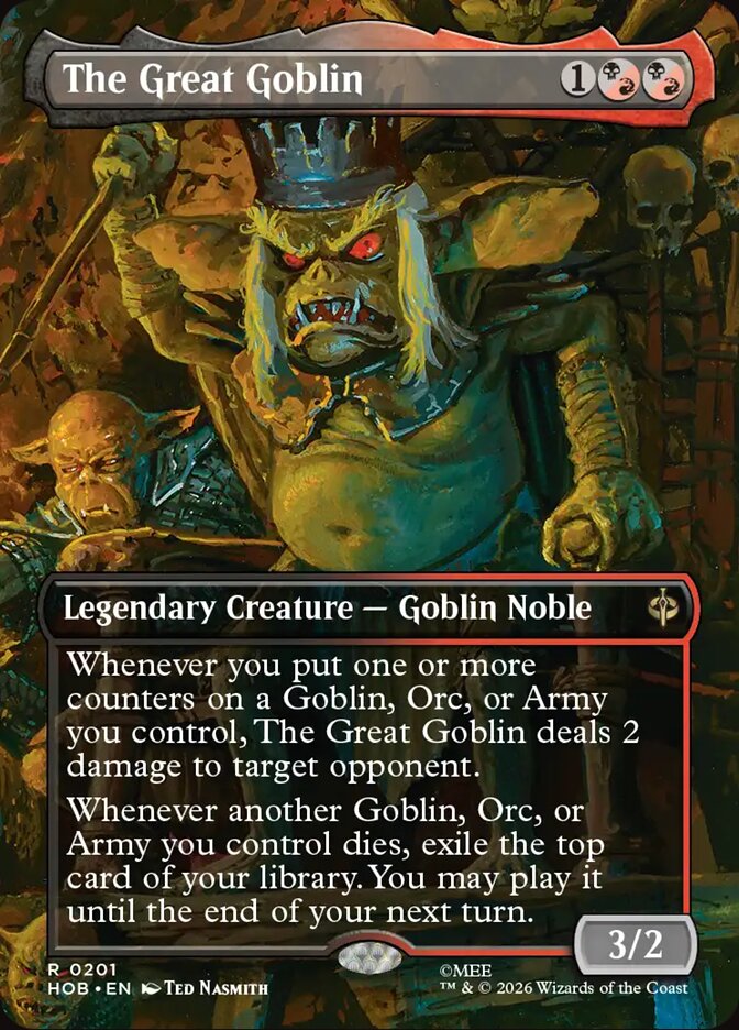 HOB, The Great Goblin, (Borderless), 201, R, Near Mint, Normal, EN