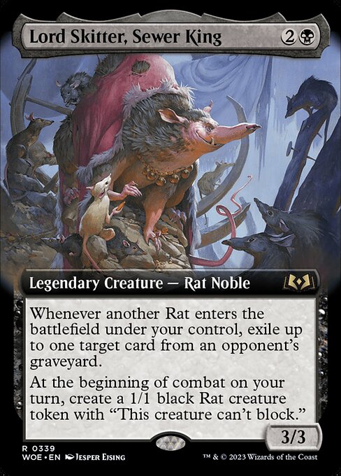 WOE, Lord Skitter, Sewer King, (Extended Art), 339, R, Near Mint, (Foil), EN