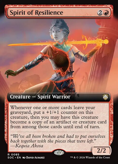 SOC, Spirit of Resilience, (Extended Art), 85, R, Near Mint, Normal, EN