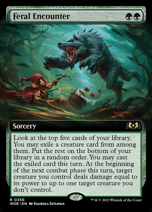 WOE, Feral Encounter, (Extended Art), 356, R, Near Mint, (Foil), EN