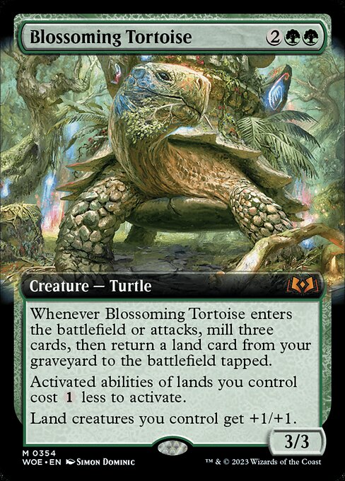 WOE, Blossoming Tortoise, (Extended Art), 354, M, Near Mint, (Foil), EN