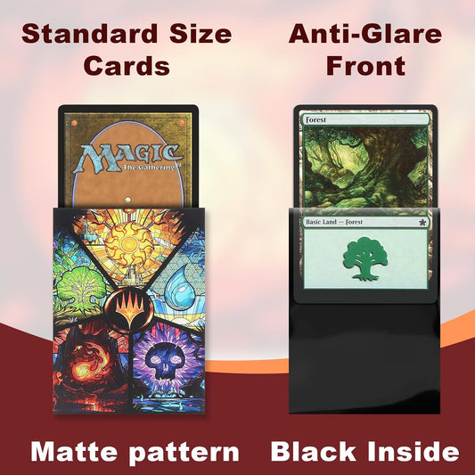 100ct All Mana & Planeswalker Symbols Card Sleeves, Matte Back Finish