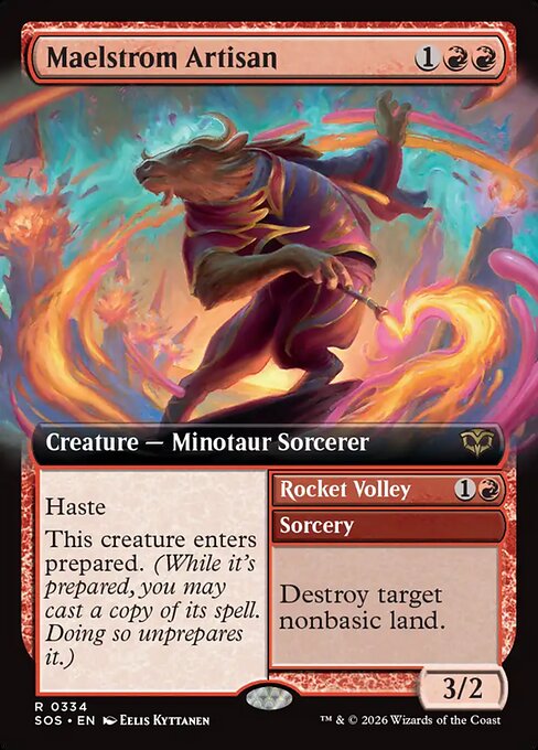 SOS, Maelstrom Artisan // Rocket Volley, (Extended Art), 334, R, Near Mint, (Foil), EN