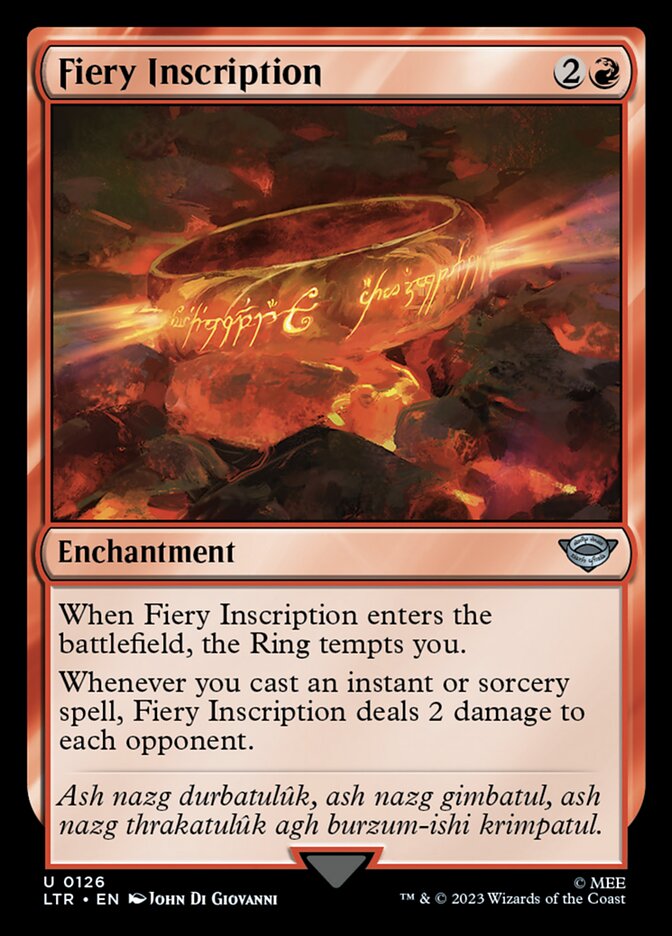 LTR, Fiery Inscription, Standard, 126, U, Near Mint, (Foil), EN