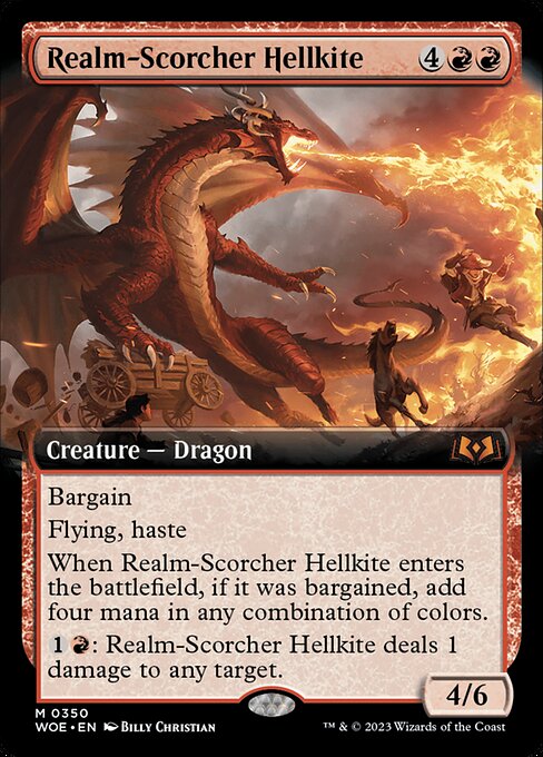 WOE, Realm-Scorcher Hellkite, (Extended Art), 350, M, Near Mint, Normal, EN