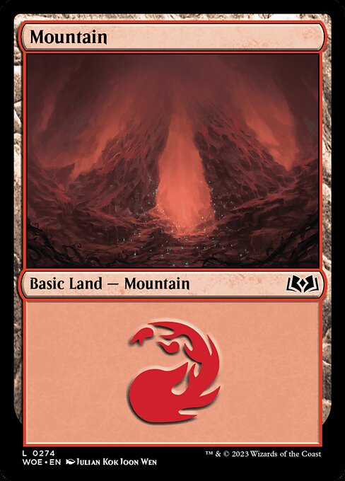 WOE, Mountain, Standard, 274, C, Near Mint, (Foil), EN
