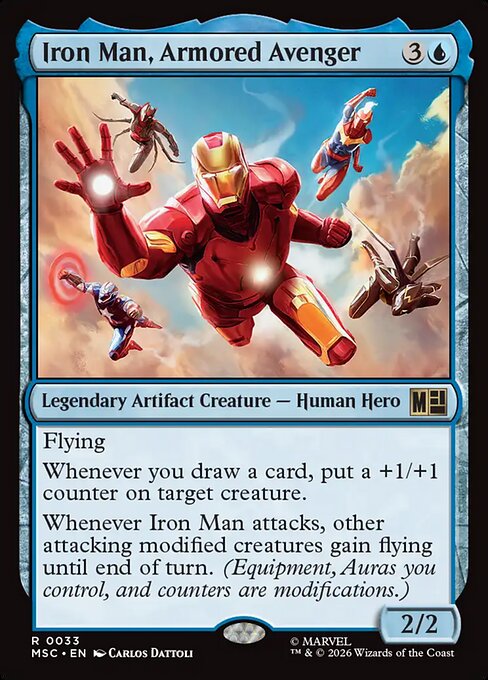 MSC, Iron Man, Armored Avenger, Standard, 33, R, Near Mint, {Surge Foil}, EN
