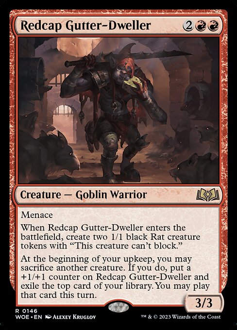 WOE, Redcap Gutter-Dweller, Standard, 146, R, Near Mint, (Foil), EN