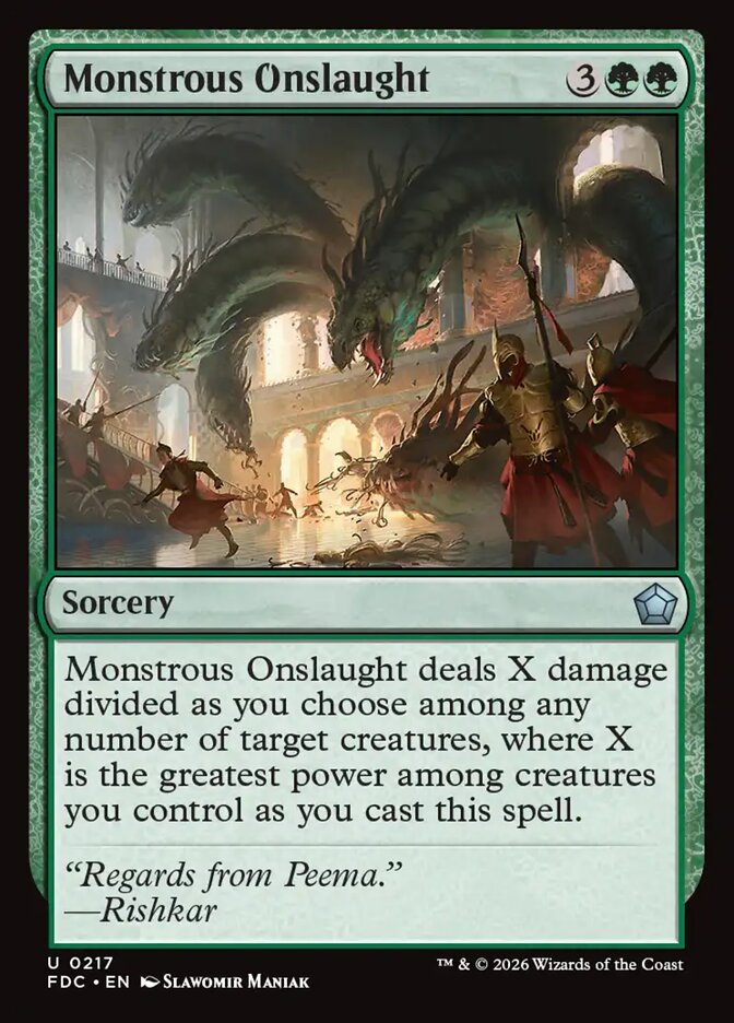 FDC, Monstrous Onslaught, Standard, 217, U, Near Mint, Normal, EN
