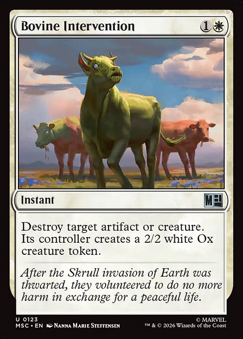 MSC, Bovine Intervention, Standard, 123, U, Near Mint, Normal, EN