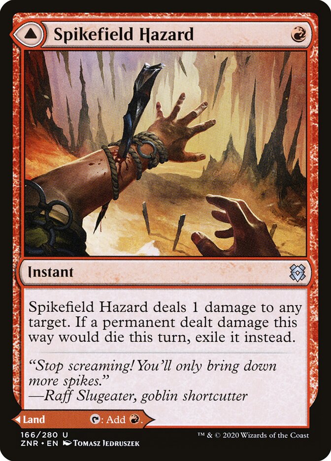 ZNR, Spikefield Hazard // Spikefield Cave, Standard, 166, U, Near Mint, (Foil), EN