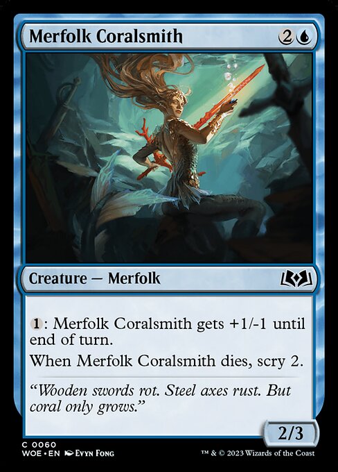 WOE, Merfolk Coralsmith, Standard, 60, C, Near Mint, (Foil), EN