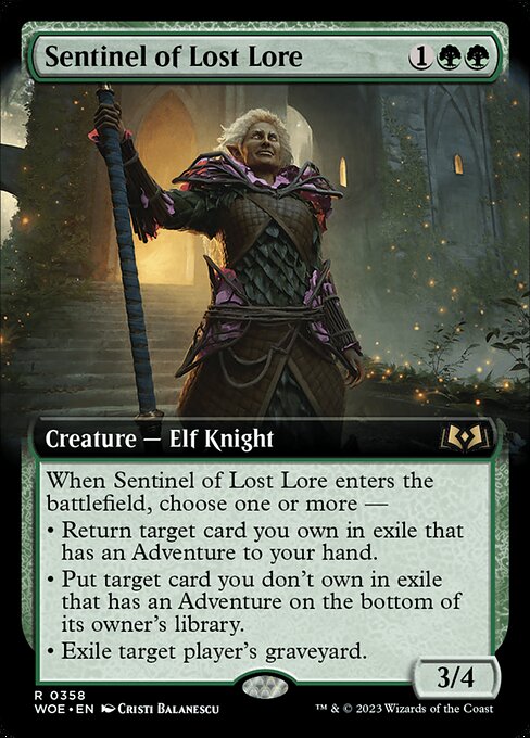 WOE, Sentinel of Lost Lore, (Extended Art), 358, R, Near Mint, Normal, EN