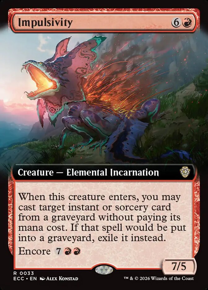 ECC, Impulsivity, (Extended Art), 33, R, Near Mint, Normal, EN
