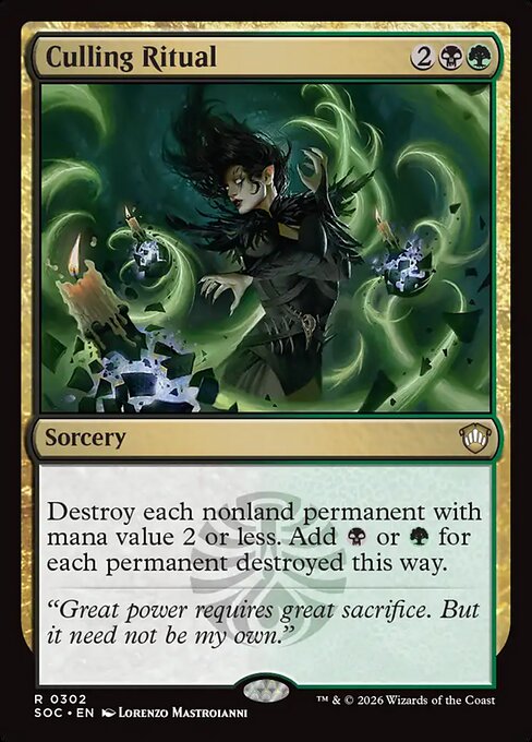 SOC, Culling Ritual, Standard, 302, R, Near Mint, Normal, EN
