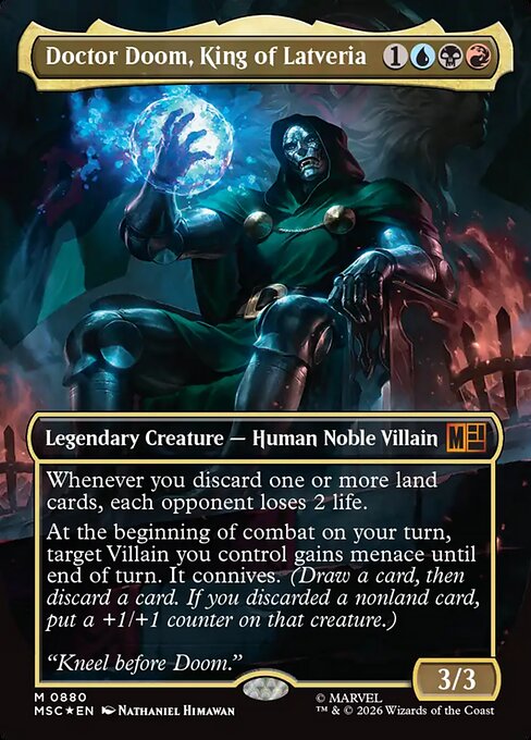 MSC, Doctor Doom, King of Latveria, (Borderless), 880, M, Near Mint, (Surge Foil), EN
