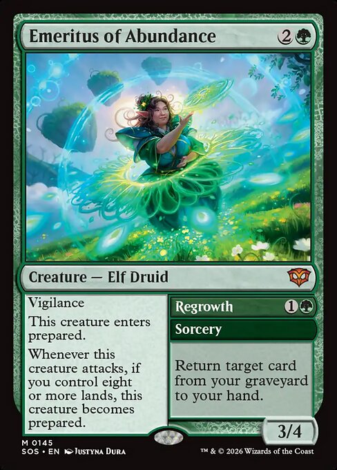 SOS, Emeritus of Abundance // Regrowth, Standard, 145, M, Near Mint, (Foil), EN