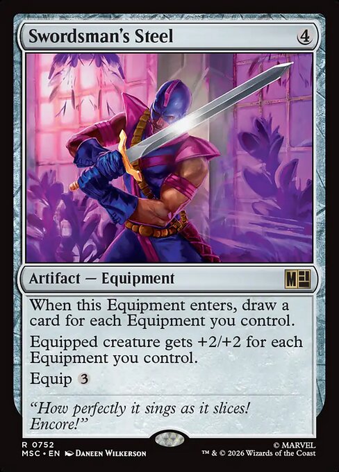 MSC, Swordsman's Steel, Standard, 752, R, Near Mint, Normal, EN