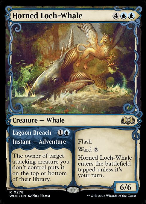 WOE, Horned Loch-Whale // Lagoon Breach, (Showcase), 278, R, Near Mint, Normal, EN