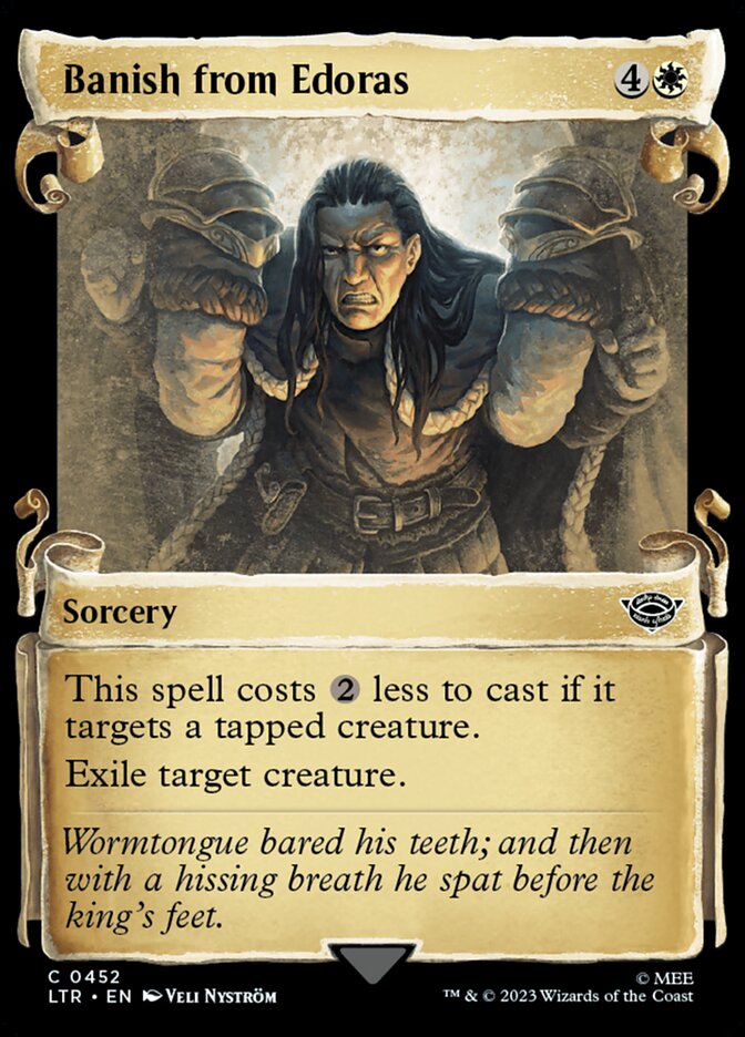 LTR, Banish from Edoras, (Showcase Scrolls), 452, C, Near Mint, (Silverfoil), EN