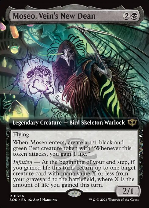 SOS, Moseo, Vein's New Dean, (Extended Art), 326, R, Near Mint, (Foil), EN