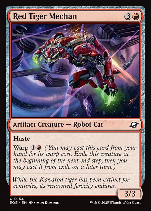 EOE, Red Tiger Mechan, Standard, 154, C, Near Mint, (Foil), EN