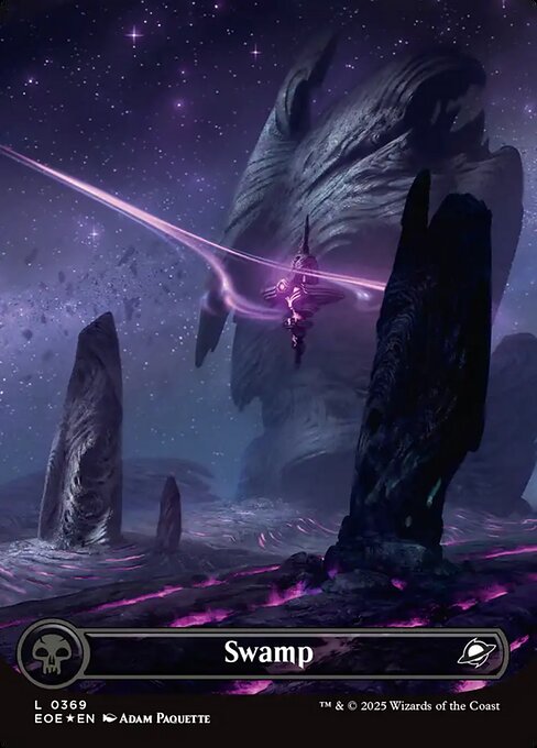 EOE, Swamp, (Borderless), 369, C, Near Mint, (Galaxy Foil), EN