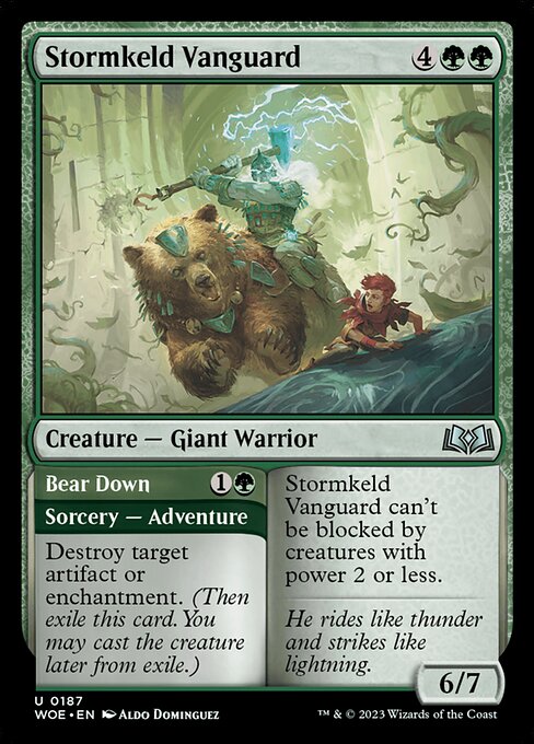WOE, Stormkeld Vanguard // Bear Down, Standard, 187, U, Near Mint, (Foil), EN