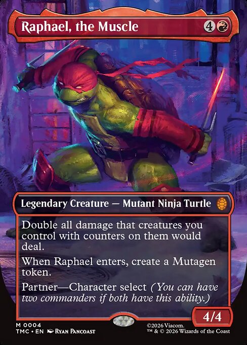TMC, Raphael, the Muscle, (Borderless), 4, M, Near Mint, (Normal), EN
