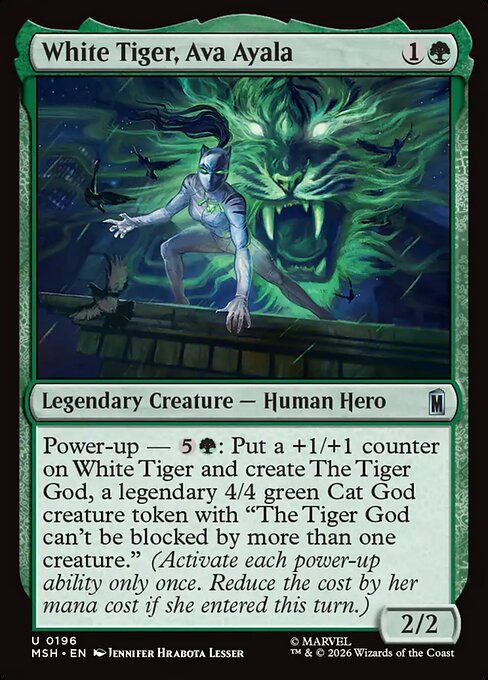 MSH, White Tiger, Ava Ayala, Standard, 196, U, Near Mint, (Foil), EN