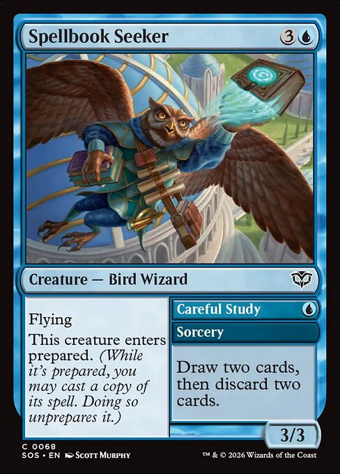 SOS, Spellbook Seeker // Careful Study, Standard, 68, C, Near Mint, (Foil), EN