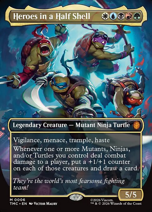 TMC, Heroes in a Half Shell, (Borderless), 6, M, Near Mint, (Foil), EN