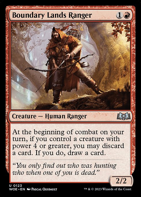 WOE, Boundary Lands Ranger, Standard, 123, U, Near Mint, Normal, EN