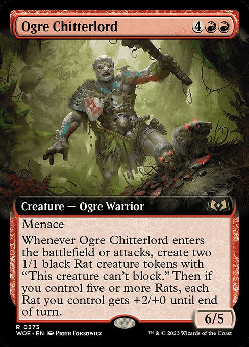 WOE, Ogre Chitterlord, (Extended Art), 373, R, Near Mint, Normal, EN