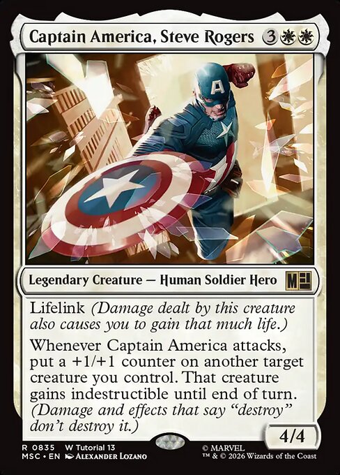 MSC, Captain America, Steve Rogers, Standard, 835, R, Near Mint, Normal, EN