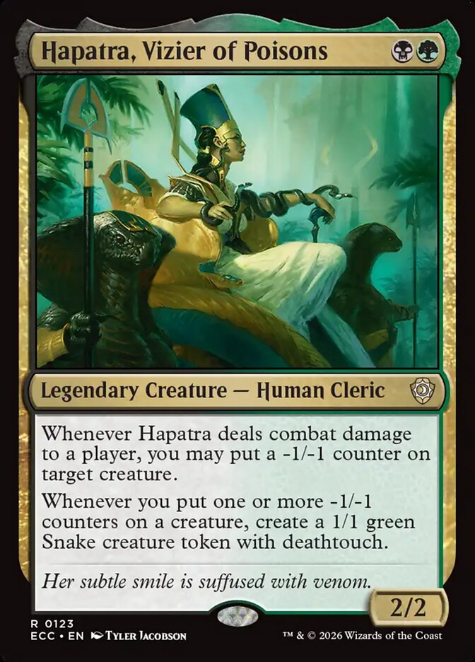 ECC, Hapatra, Vizier of Poisons, Standard, 123, R, Near Mint, Normal, EN
