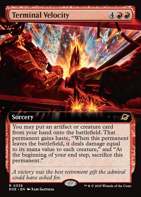 EOE, Terminal Velocity, (Extended Art), 338, R, Near Mint, (Foil), EN