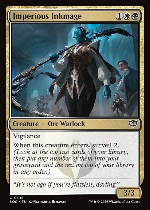 SOS, Imperious Inkmage, Standard, 195, C, Near Mint, Normal, EN