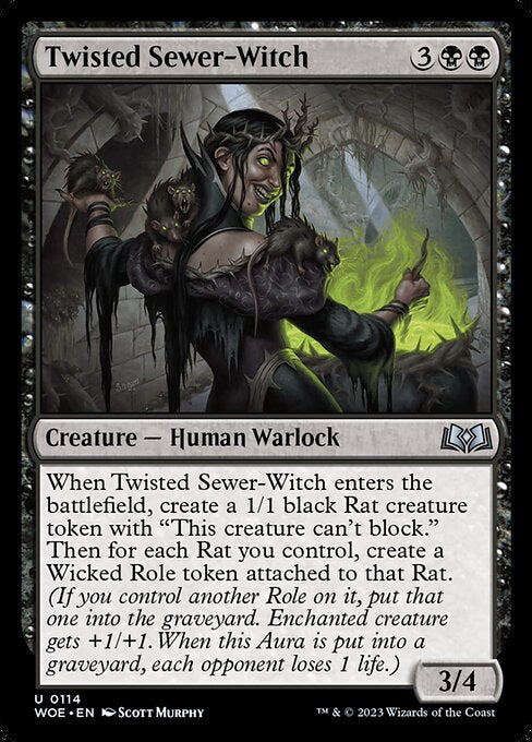 WOE, Twisted Sewer-Witch, Standard, 114, U, Near Mint, Normal, EN