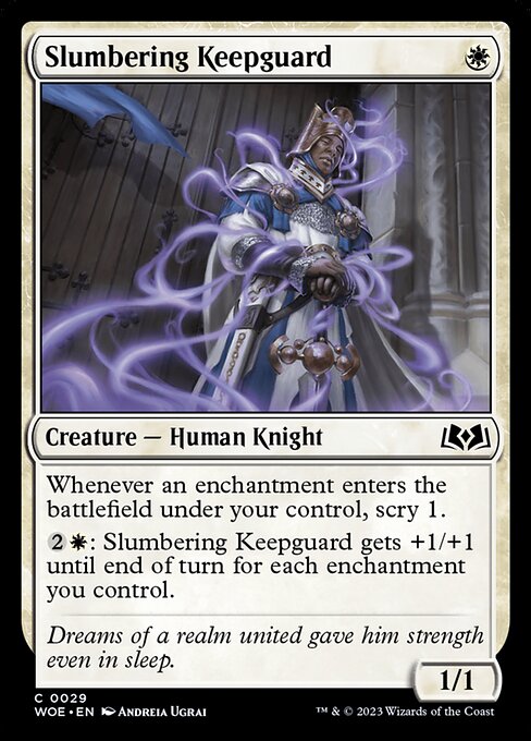 WOE, Slumbering Keepguard, Standard, 29, C, Near Mint, Normal, EN
