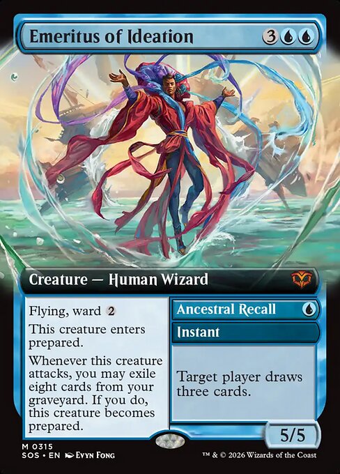 SOS, Emeritus of Ideation // Ancestral Recall, (Extended Art), 315, M, Near Mint, (Foil), EN
